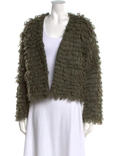 Pre-owned The Great Open Front Sweater In Green