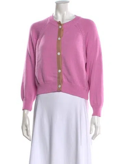 Pre-owned The Great Open Front Sweater In Pink