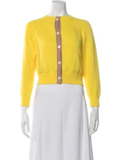 Pre-owned The Great Open Front Sweater In Yellow