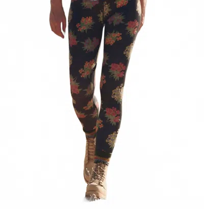 The Great Outdoors Journey Ultra Soft Peached Finish Legging In Black Palisades Floral In Multi