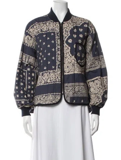 Pre-owned The Great Paisley Print Bomber Jacket In Blue