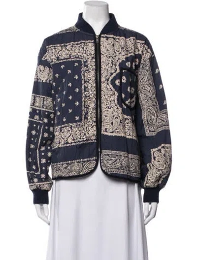 Pre-owned The Great Paisley Print Bomber Jacket In Blue