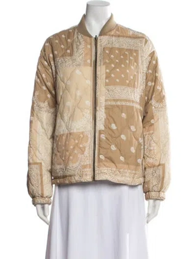 Pre-owned The Great Paisley Print Bomber Jacket In Neutrals