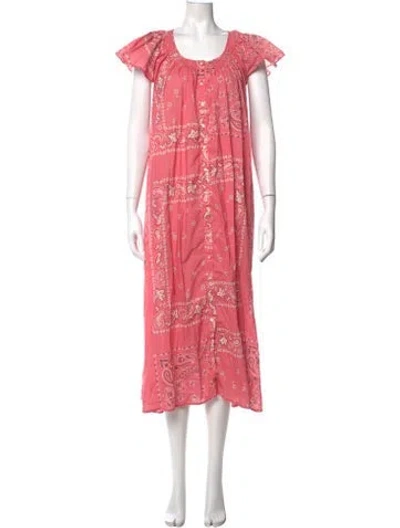 Pre-owned The Great Paisley Print Long Dress In Pink