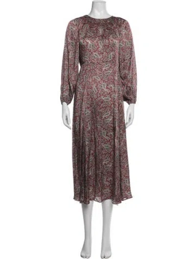 Pre-owned The Great Paisley Print Long Dress In Red