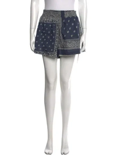 Pre-owned The Great Paisley Print Mini Shorts W/ Tags In Blue