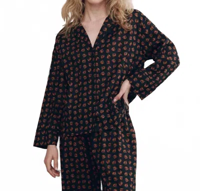 The Great Pajama Long Sleeve Shirt In Navy Horse Medallion Print In Multi