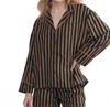 The Great Pajama Long Sleeve Shirt In Stripe In Multi