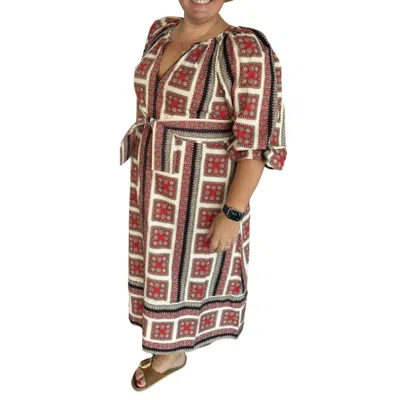 The Great Pampas Dress In Red In Brown