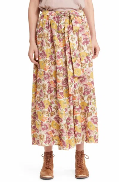 The Great Papyrus Skirt In Golden Lilac Flower In Multi
