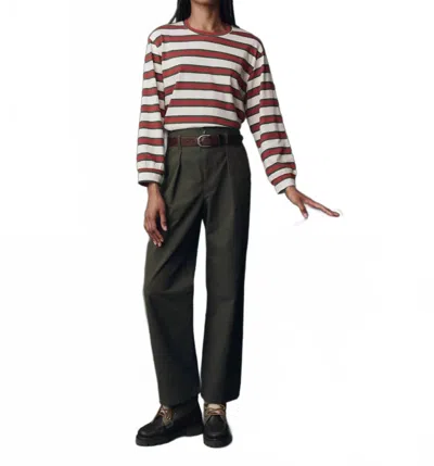 The Great Parker Wide Leg Trouser In Dusty Moss In Multi