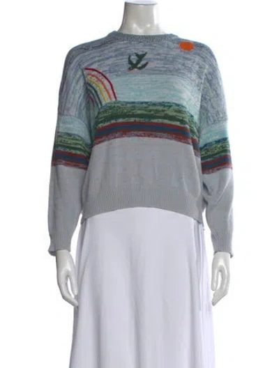 Pre-owned The Great Patterned Crew Neck Sweater In Blue