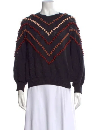 Pre-owned The Great Patterned Crew Neck Sweater In Blue