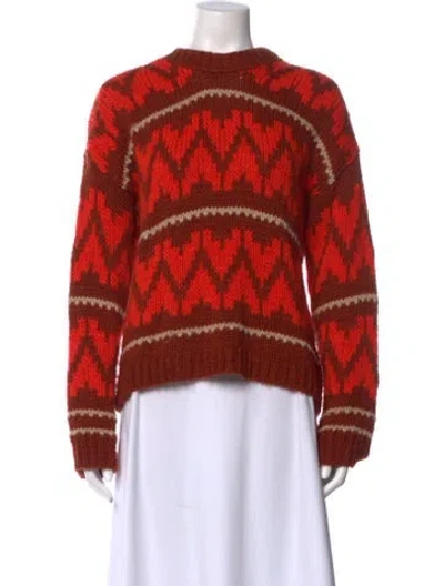 Pre-owned The Great Patterned Crew Neck Sweater In Brown