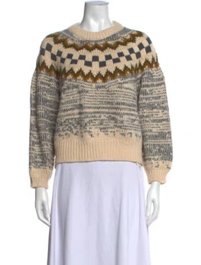 Pre-owned The Great Patterned Crew Neck Sweater In Neutrals