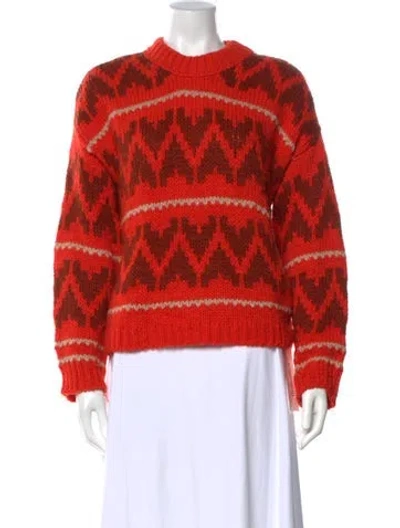 Pre-owned The Great Patterned Crew Neck Sweater In Orange