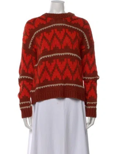 Pre-owned The Great Patterned Crew Neck Sweater In Red