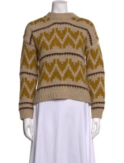 Pre-owned The Great Patterned Crew Neck Sweater In Yellow