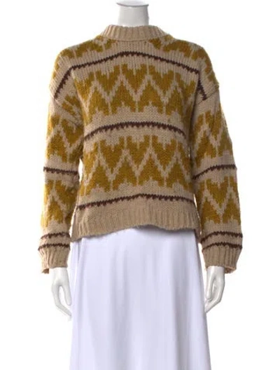 Pre-owned The Great Patterned Crew Neck Sweater In Yellow