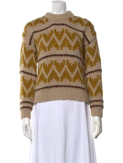 Pre-owned The Great Patterned Crew Neck Sweater In Yellow