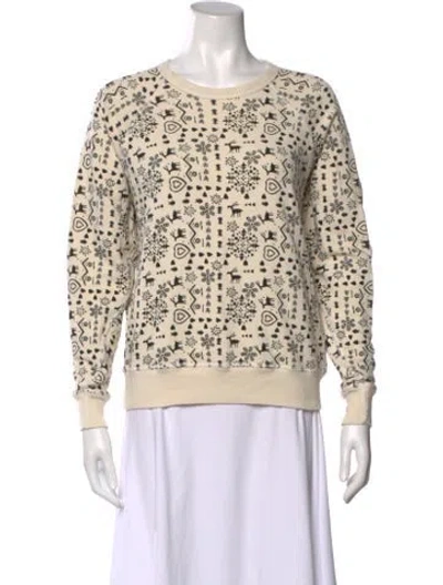 Pre-owned The Great Patterned Crew Neck Sweatshirt In Green