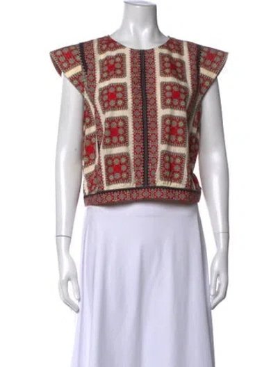 Pre-owned The Great Patterned Crew Neck Top In Multicolor
