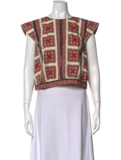 Pre-owned The Great Patterned Crew Neck Top In Multicolor