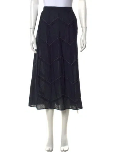 Pre-owned The Great Patterned Long Skirt In Blue