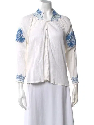 Pre-owned The Great Patterned Long Sleeve Blouse In Neutral