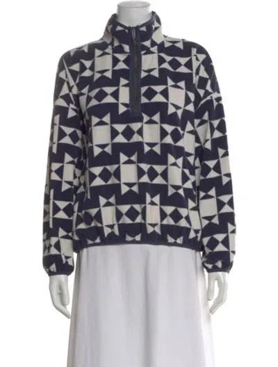 Pre-owned The Great Patterned Long Sleeve Sweatshirt In Blue