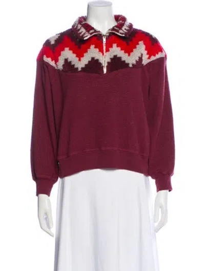 Pre-owned The Great Patterned Long Sleeve Sweatshirt In Burgundy