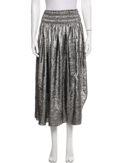 Pre-owned The Great Patterned Midi Length Skirt In Grey/metallic