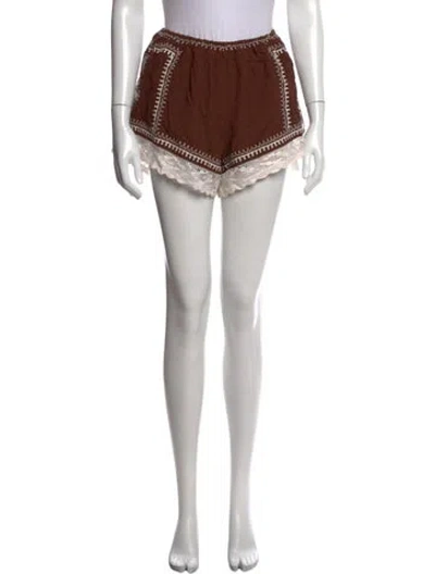 Pre-owned The Great Patterned Mini Shorts In Brown