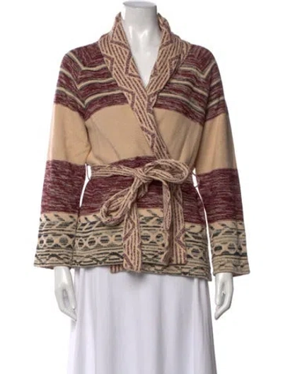 Pre-owned The Great Patterned Open Front Sweater In Multicolor