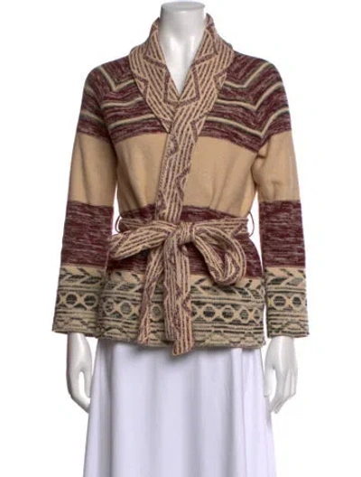 Pre-owned The Great Patterned Open Front Sweater In Multicolor