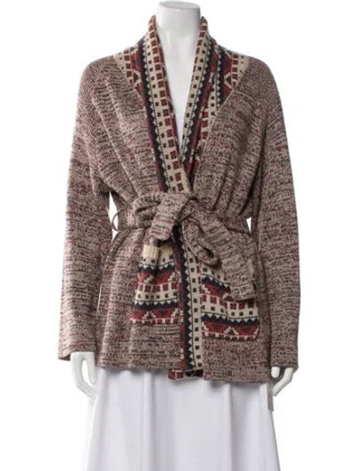 Pre-owned The Great Patterned Open Front Sweater In Multicolor