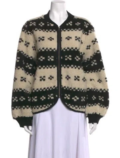Pre-owned The Great Patterned Open Front Sweater In Neutral