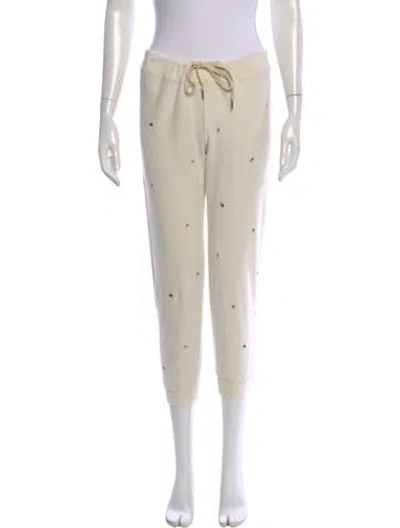 Pre-owned The Great Patterned Straight Leg Pants In White