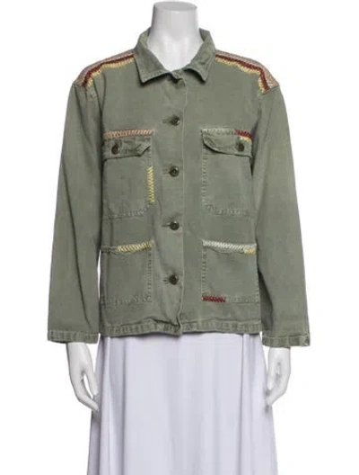 Pre-owned The Great Patterned Utility Jacket In Green