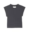 The Great Peak Tee Top In Washed Black In Black
