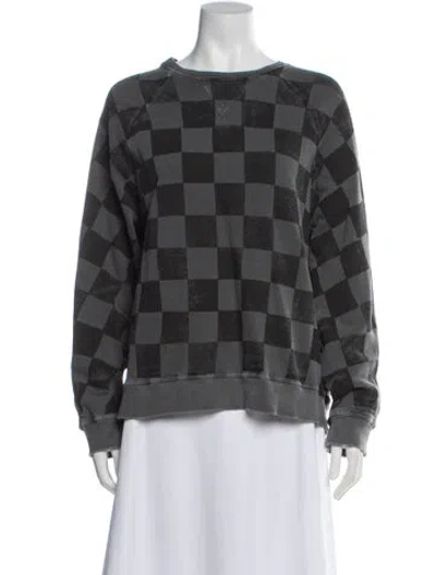 Pre-owned The Great Plaid Print Crew Neck Sweatshirt In Gray