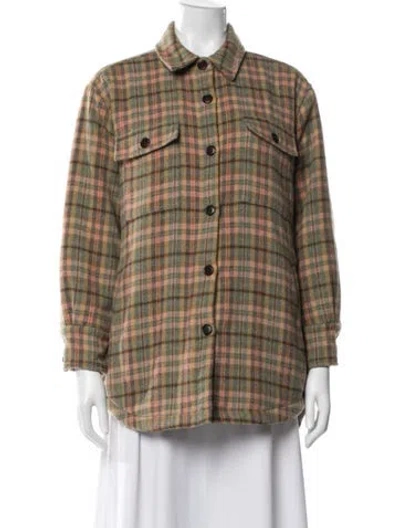 Pre-owned The Great Plaid Print Jacket In Brown
