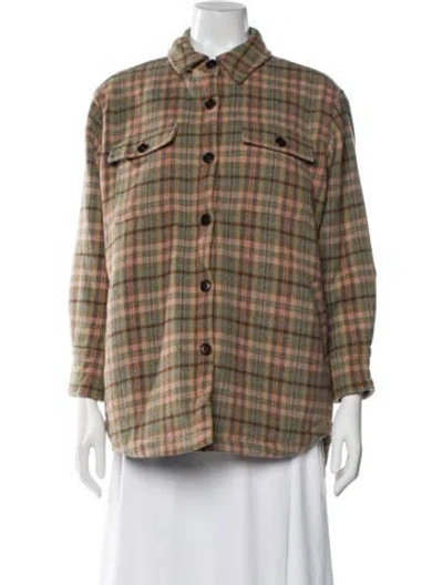 Pre-owned The Great Plaid Print Jacket In Brown