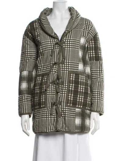 Pre-owned The Great Plaid Print Jacket In Green