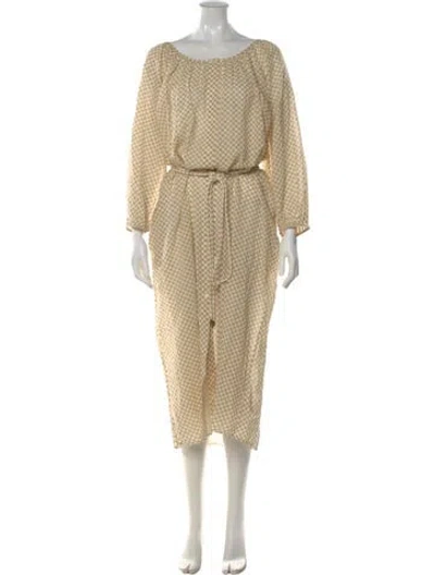 Pre-owned The Great Plaid Print Knee-length Dress W/ Tags In Neutral