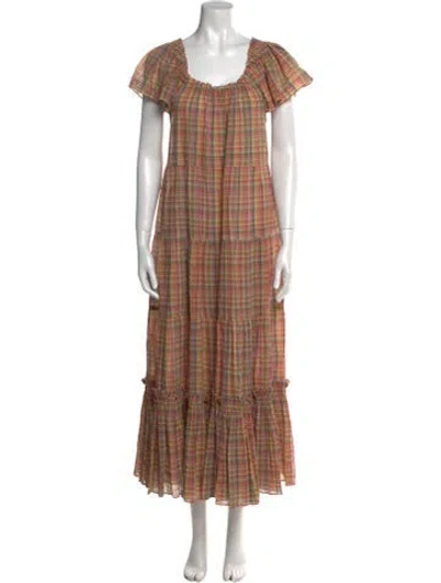 Pre-owned The Great Plaid Print Long Dress