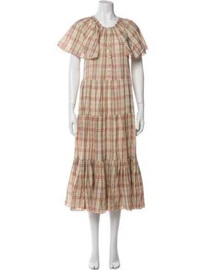 Pre-owned The Great Plaid Print Long Dress In Multi