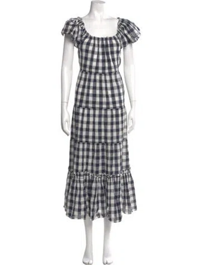 Pre-owned The Great Plaid Print Long Dress In Multi