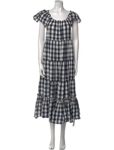 Pre-owned The Great Plaid Print Long Dress In Multi