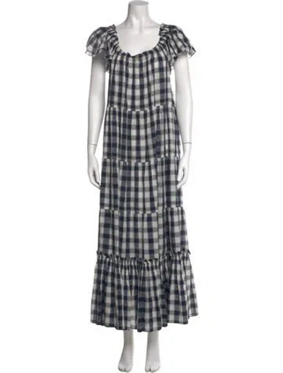 Pre-owned The Great Plaid Print Long Dress In Multi